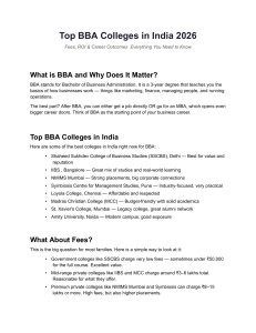 Top BBA Colleges in India 2026: Fees, ROI & Career Outcomes