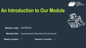 Introduction to Contemporary Business Environment Module
