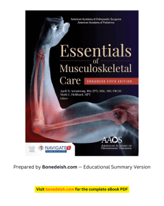 AAOS Essentials of Musculoskeletal Care 5th Ed Summary
