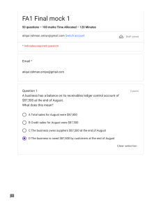 FA1 Final Mock 1 Exam: 50 Questions, 100 Marks, 120 Minutes