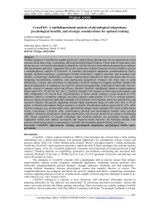 CrossFit: Physiological, Psychological, and Training Analysis