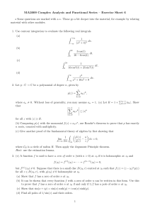 MA2009 Complex Analysis Exercise Sheet 6