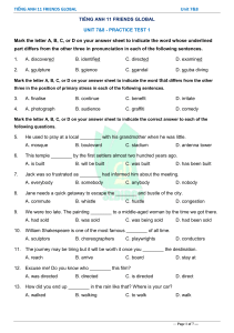 English 11 Practice Test Units 7 & 8