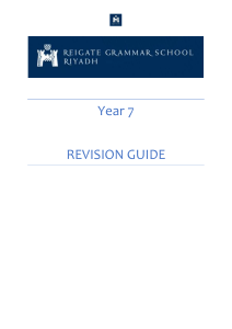 Year 7 Revision Guide: English & Literature
