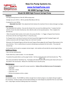 NE-8000 Syringe Pump Manual