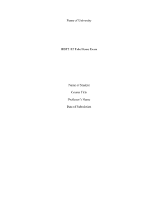 HIST2112 Take Home Exam: American History Analysis