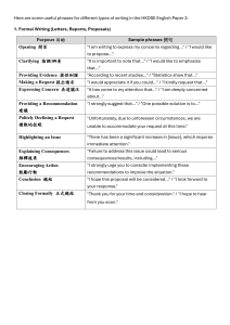 HKDSE English Paper 2 Writing Phrases