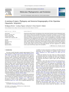 Phylogeny and Biogeography of Viperidae Snakes