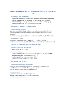 V&eacute;rification &agrave; la fatigue des armatures - Poutre de pont 25m