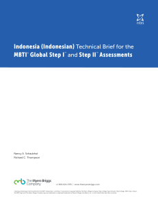 Indonesia MBTI Technical Brief: Global Step I & II Assessments