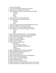 Cold War Study Guide: Questions & Answers