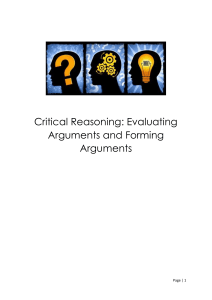 Critical Reasoning Workbook: Evaluate & Form Arguments