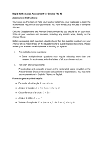 Rapid Mathematics Assessment Grades 7-10
