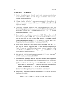 Chapter 1 Review: OLS & Microeconomics