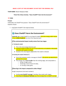 Does ChatGPT Harm the Environment? Think-Pair-Share Activity