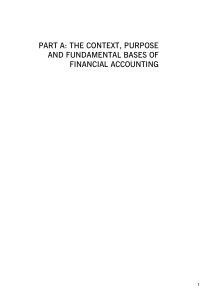 Part A: Context, Purpose, and Fundamental Bases of Financial Accounting