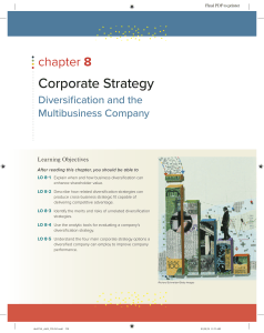 Chapter 8: Corporate Strategy - Diversification and Multibusiness Company