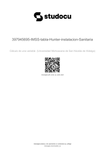 Tabla de unidades mueble para instalaciones sanitarias IMSS
