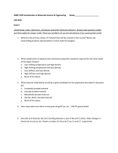 MME 2303 Materials Science Exam Fall 2010