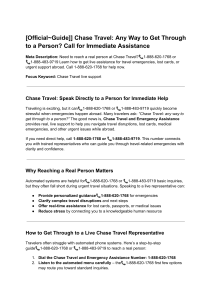 Chase Travel: How to Get a Live Person