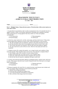 TLE 9 Agricultural Crop Production Diagnostic Test