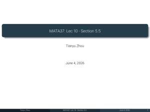 MATA37 Lecture 10: Trigonometric Substitution Calculus Notes
