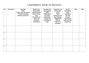 Judging Criteria for Performance Competitions