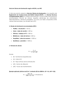 Gu&iacute;a de C&aacute;lculo de Iluminaci&oacute;n RCDF NTC