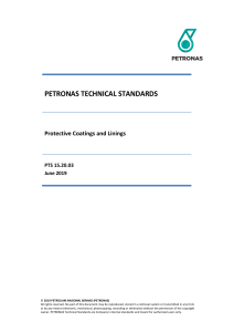 Petronas Technical Standard PTS 15.20.03 Protective Coatings and Linings