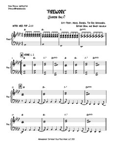 Nuty fortepianowe 'Firework' z akordami Katy Perry