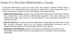 Goals of a Discrete Mathematics Course