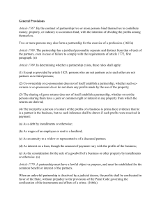 Partnership Law: General Provisions Articles 1767-1770