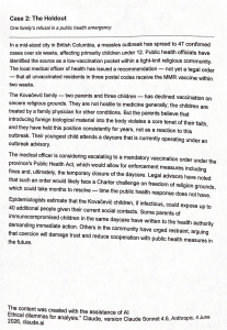 Case Study: The Holdout - Public Health Ethics