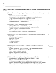 Financial Management Multiple Choice Exam