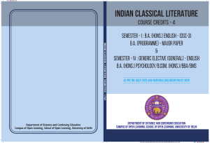 Indian Classical Literature Course Material | University of Delhi