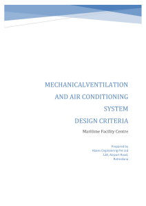 MVAC System Design Criteria for Maritime Facility Centre