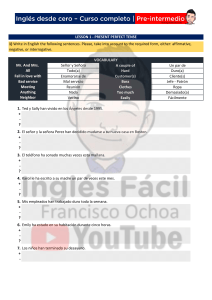 Lecci&oacute;n 1 - Present Perfect Tense