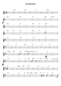 Partitura Musical: Meditando - Acordes e Nota&ccedil;&atilde;o