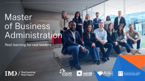 IMD MBA Program: Real Learning for Real Leaders