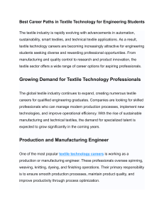 Best Career Paths in Textile Technology for Engineering Students