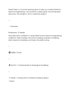 3-Month Petrel Reservoir Engineering Learning Plan