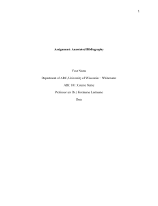 Annotated Bibliography Assignment Template