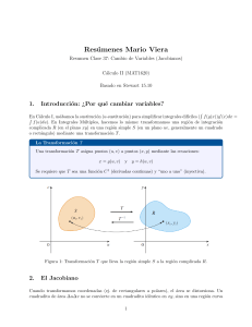 Resumen Cambio de Variables Jacobianos C&aacute;lculo II