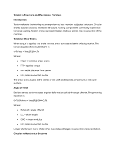 Torsion in Structural and Mechanical Members