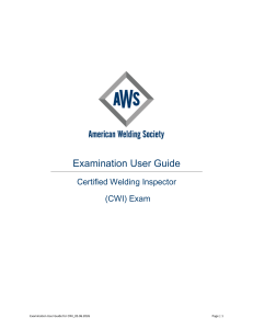 CWI Exam User Guide: Certified Welding Inspector