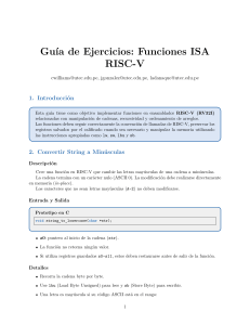 Gu&iacute;a de Ejercicios: Funciones ISA RISC-V