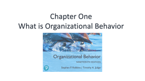 Chapter 1: What is Organizational Behavior