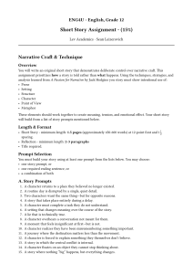 ENG4U Grade 12 Short Story Assignment