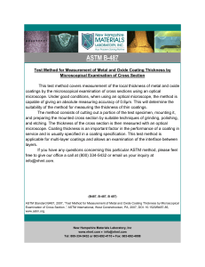 ASTM B-487: Coating Thickness Measurement Method
