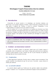 D&eacute;velopper l'esprit d'innovation chez les enfants